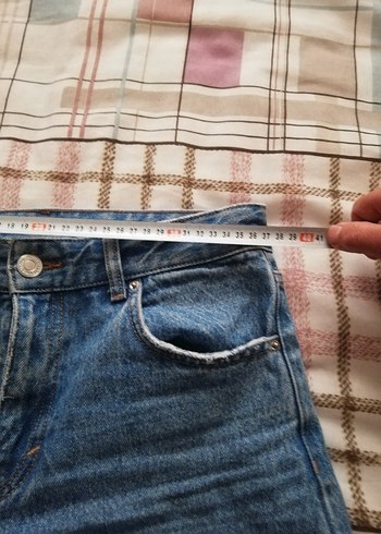 diğer Beden mavi Renk Yırtık Detaylı Bol Kesim Kadın Kot Pantolon