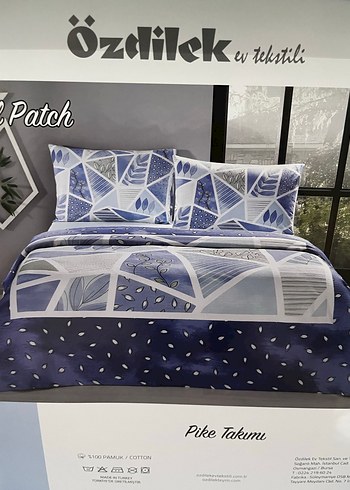 Özdilek Natural Patch Mavi Gri Pike Takımı - Görsel 4