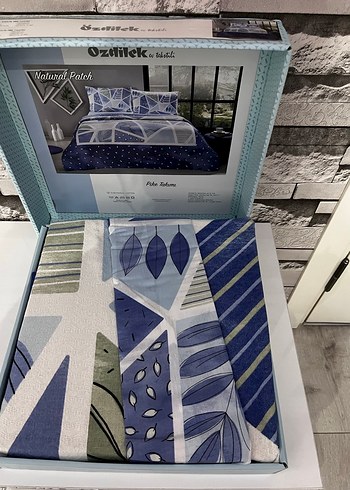 Özdilek Natural Patch Mavi Gri Pike Takımı - Görsel 2