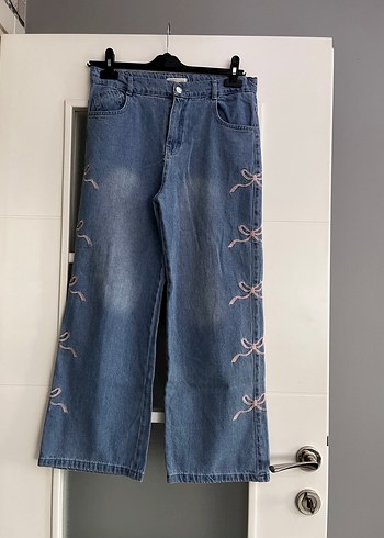 Mavi Bol Kesim Düğmeli Jean - Görsel 6