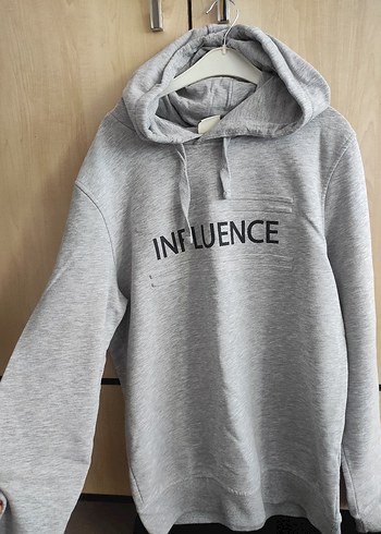 Gri Kapüşonlu Kadın Sweatshirt INFLUENCE