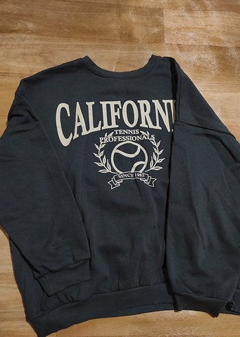 Kadın Gri Pamuklu Baskılı Sweatshirt