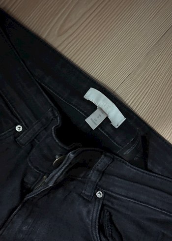 s Beden Siyah Kadın Slim Fit Midi Denim Pantolon Hm