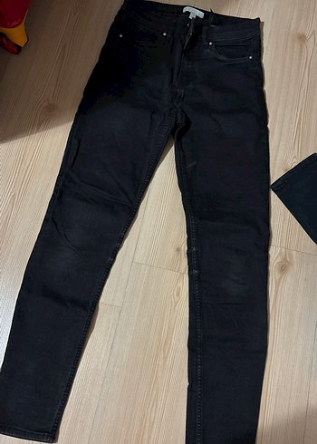 Siyah Kadın Slim Fit Midi Denim Pantolon Hm