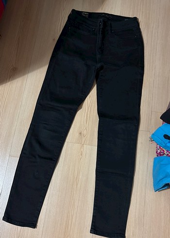 Siyah Kadın Midi Boy Kot Pantolon