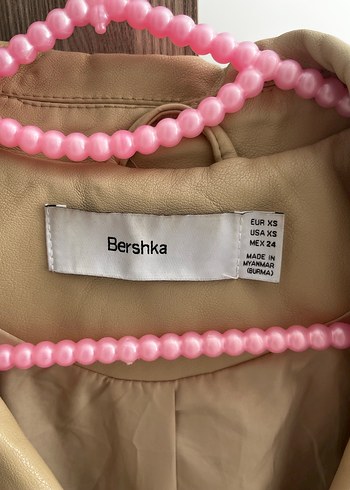 xs Beden ten rengi Renk Bej Kadın Deri Ceket, Salaş Kesim, Midi Boy