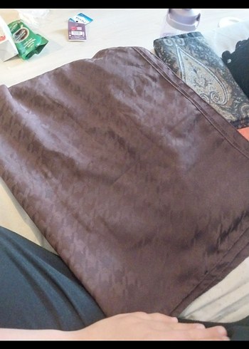Kadın Kahverengi Saten Şal