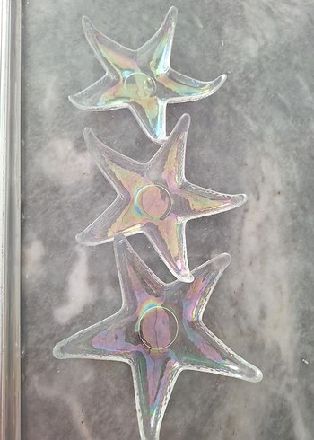 Şeffaf Renkli Yıldız Broş Seti - Görsel 2