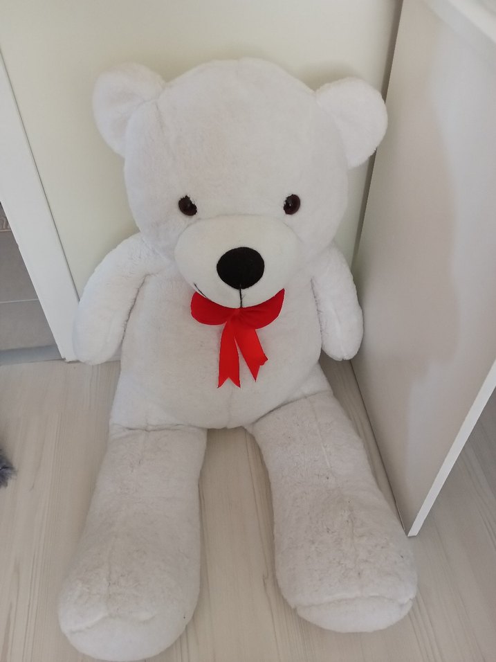 BEYAZ PELUŞ AYI 120 cm - Görsel 3