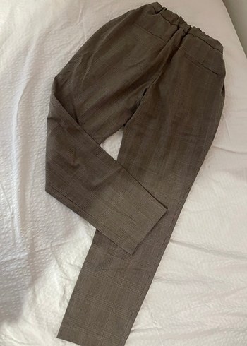 Kemerli Kahverengi Keten Kadın Pantolon - Görsel 3