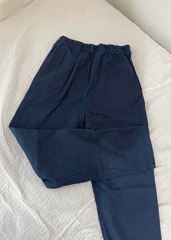 Lacivert Midi Kadın Kumaş Pantolon - Görsel 2