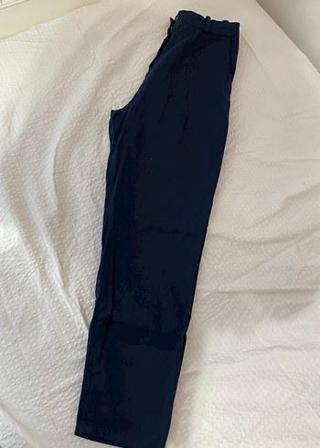 Lacivert Midi Kadın Kumaş Pantolon - Görsel 3