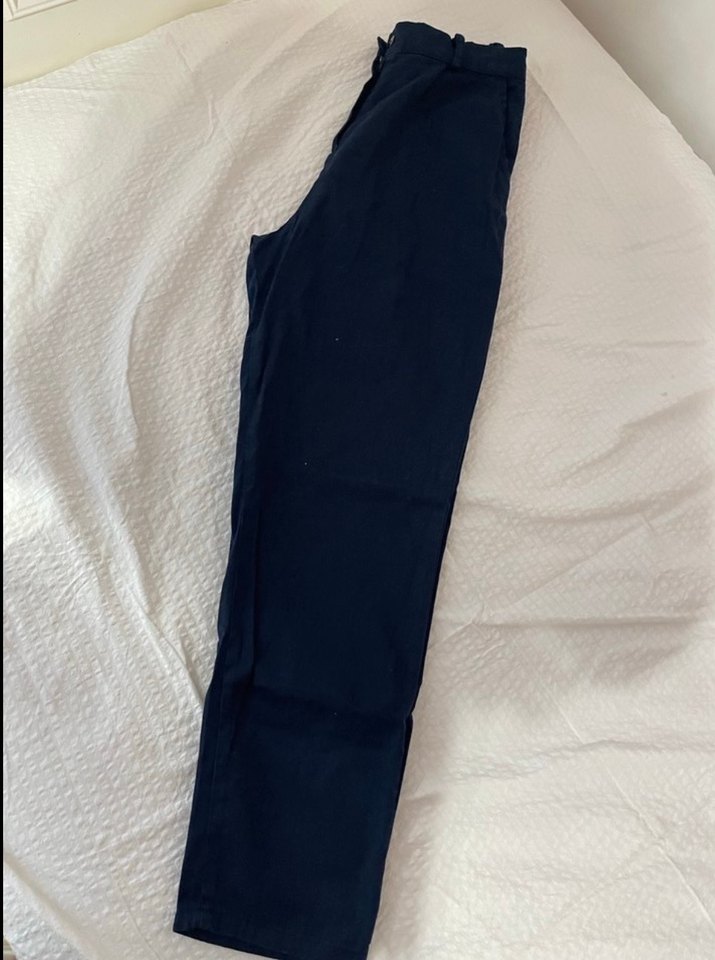 Lacivert Midi Kadın Kumaş Pantolon - Görsel 3