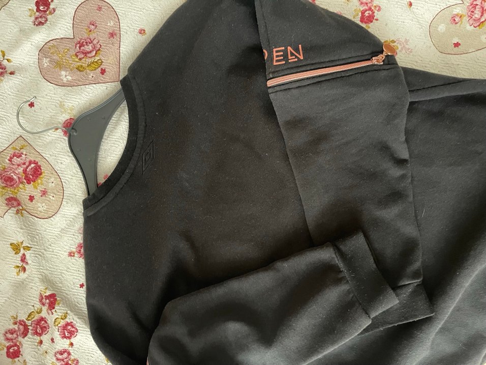 Kadın Siyah Fermuarlı Sweatshirt - Görsel 2