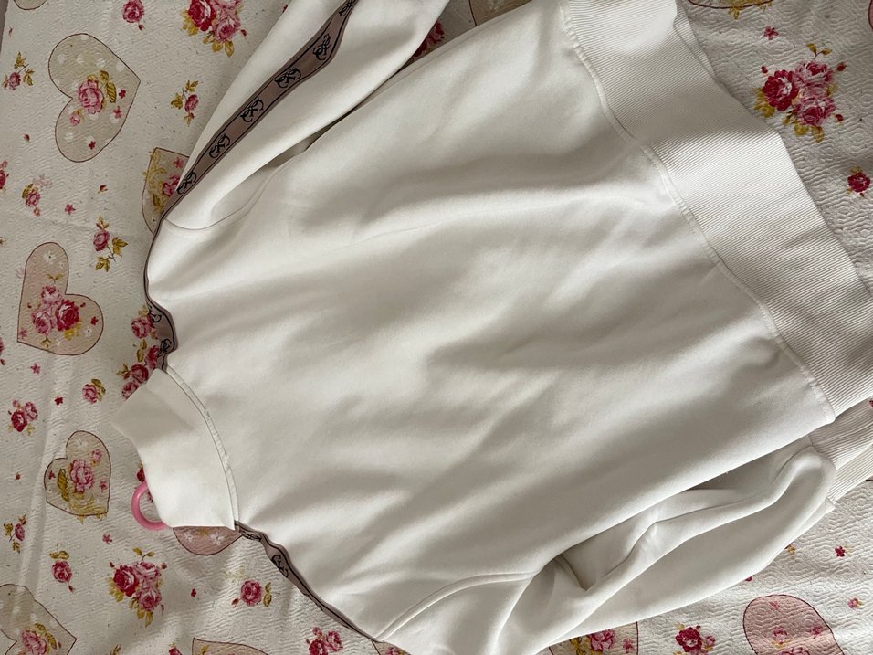 Beyaz Fermuarlı Kadın Spor Ceket - Görsel 4