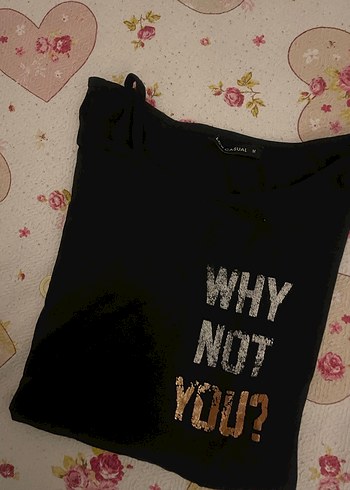 Siyah Baskılı Kadın Tişört - Görsel 3