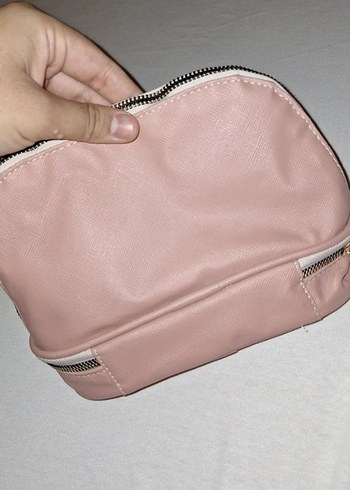 Diğer Fermuarlı Pembe Kadın Makyaj Çantası