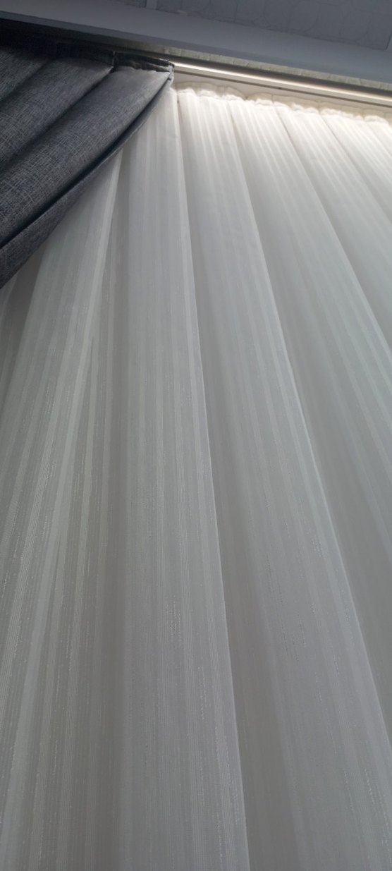çizgili Beyaz Modern Tül Perde - Görsel 2
