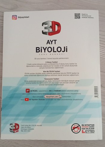 Beden Renk 3D AYT Biyoloji Soru Bankası Kerim Korkmaz