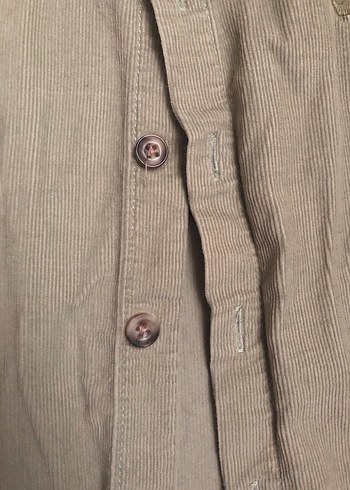 Erkek Çocuk Haki Keten Uzun Kollu Gömlek - Görsel 3