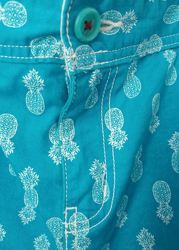 Mavi ananas desenli erkek şort - Görsel 3