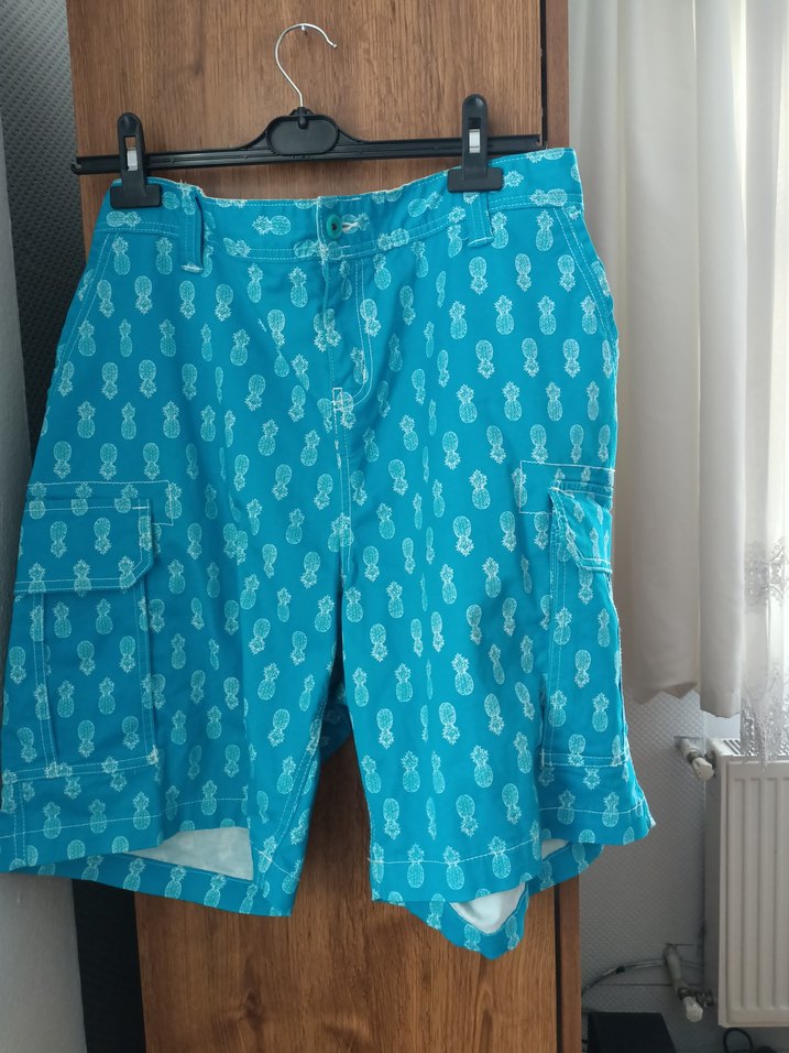 Mavi ananas desenli erkek şort - Görsel 4