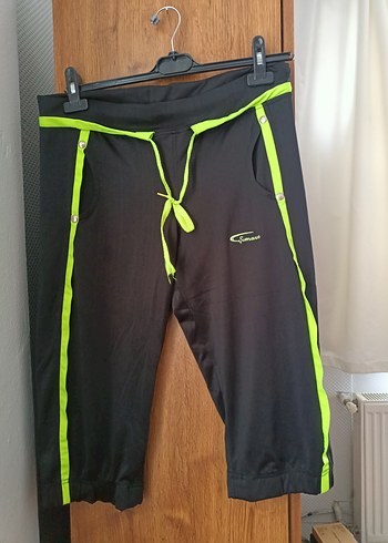 Siyah-Yeşil   bayan Spor Kapri - Görsel 5