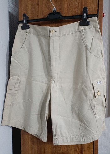 Erkek Bej Kemerli Rahat Pamuk Şort - Görsel 5