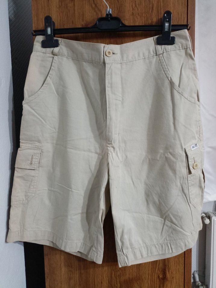 Erkek Bej Kemerli Rahat Pamuk Şort - Görsel 3