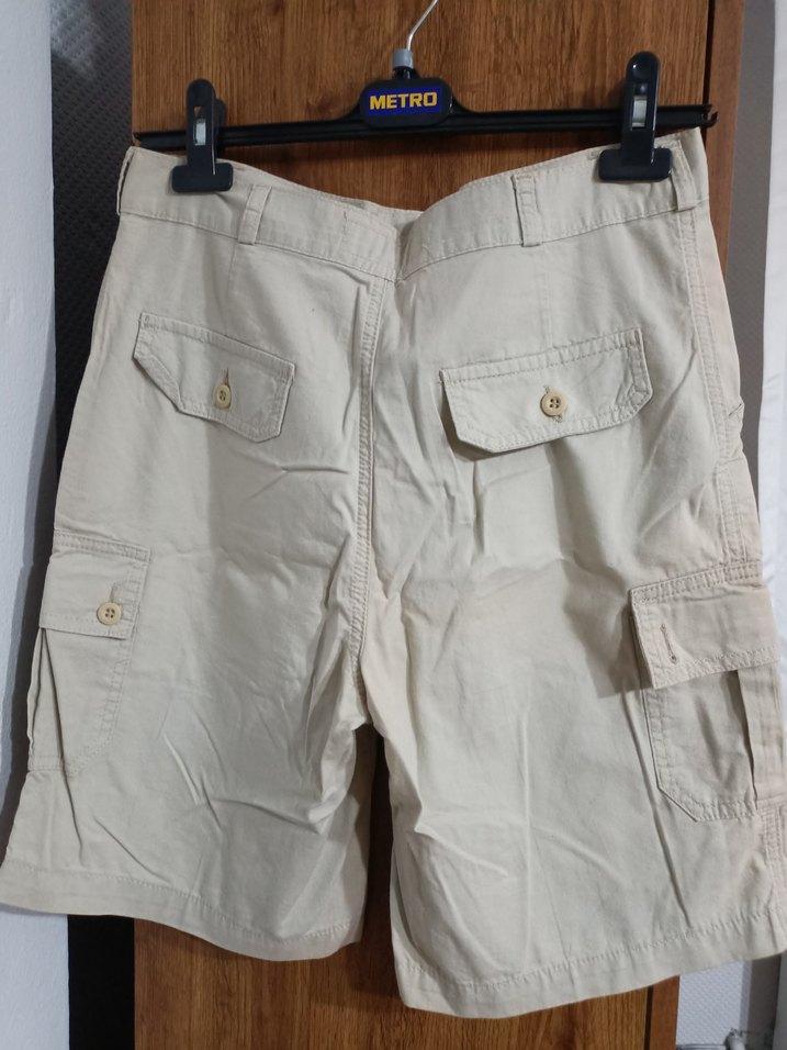 Erkek Bej Kemerli Rahat Pamuk Şort - Görsel 4