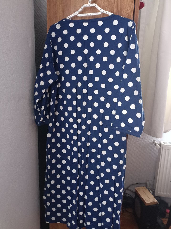 Uzun Kollu Puantiyeli  Sabahlık - Görsel 2