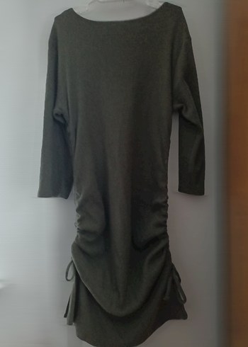 Haki Uzun Kollu  Triko Elbise - Görsel 4