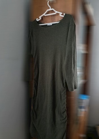 Haki Uzun Kollu  Triko Elbise - Görsel 6