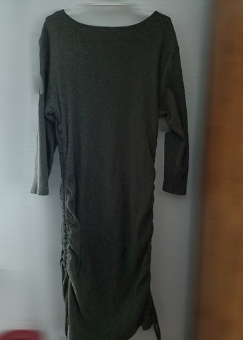 Haki Uzun Kollu  Triko Elbise - Görsel 2