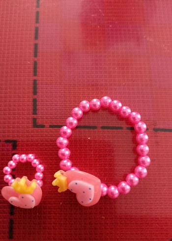 Renkli Boncuklu Kız Çocuk Yüzük ve bileklik seti - Görsel 5