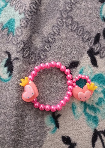 Renkli Boncuklu Kız Çocuk Yüzük ve bileklik seti - Görsel 4