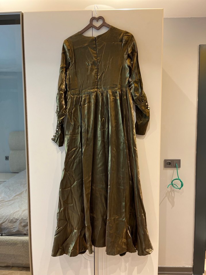 Kadın Haki Uzun Elbise - Görsel 2