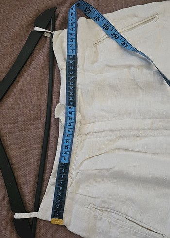 Beyaz Kadın Keten Bermuda Şort - Görsel 6