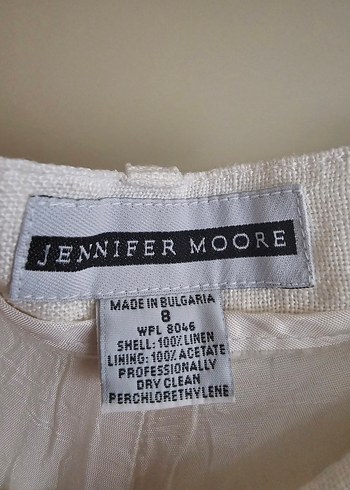 Beyaz Kadın Keten Bermuda Şort - Görsel 4