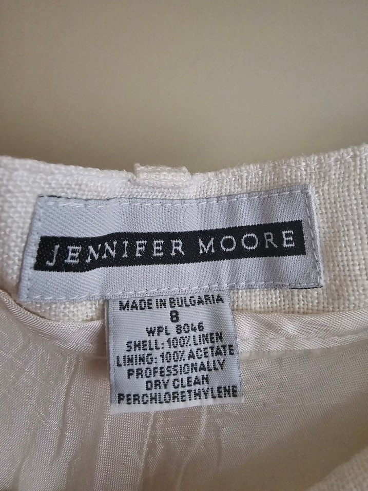 Beyaz Kadın Keten Bermuda Şort - Görsel 4