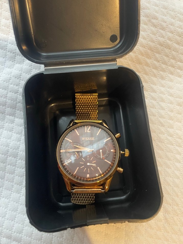 Altın Renkli Klasik Erkek Kol Saati - Görsel 2