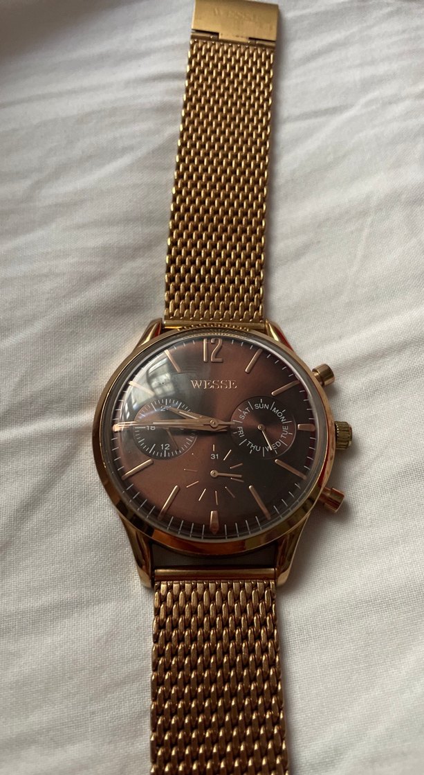 Altın Renkli Klasik Erkek Kol Saati - Görsel 5