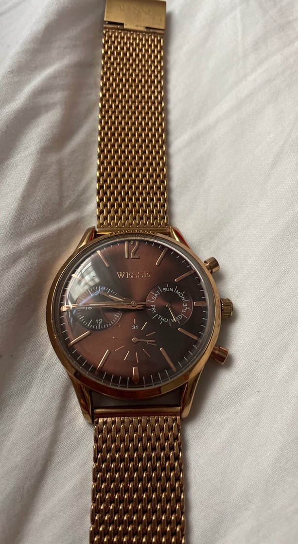 Altın Renkli Klasik Erkek Kol Saati - Görsel 3