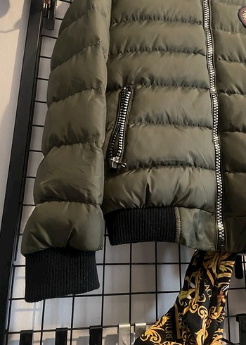 Haki Kürklü Midi Kadın Kış Ceketi - Görsel 3