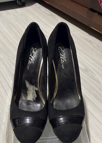 Diğer Siyah Süet Tokalı Stiletto Topuklu Kadın Ayakkabı