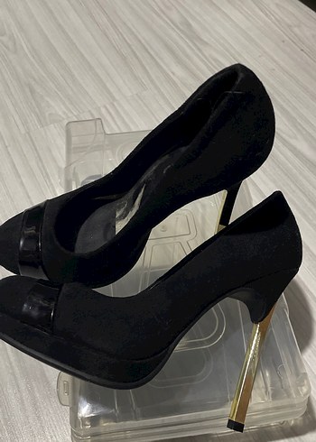 37 Beden siyah Renk Siyah Süet Tokalı Stiletto Topuklu Kadın Ayakkabı