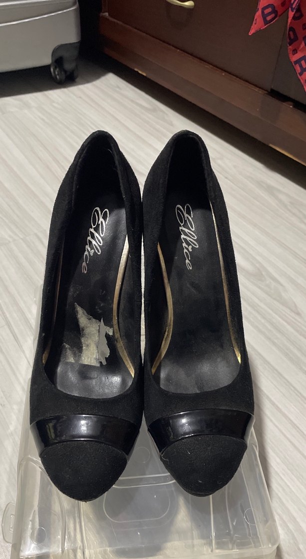 Siyah Süet Tokalı Stiletto Topuklu Kadın Ayakkabı - Görsel 2