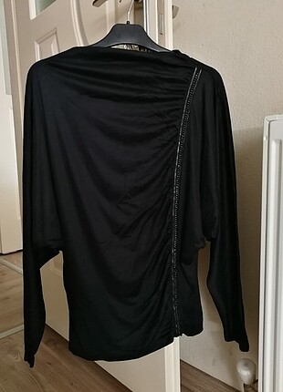Siyah yarasa kollu bluz