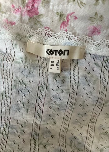 s Beden beyaz Renk Koton Dantel Detaylı Beyaz Çiçekli Bohem Bluz