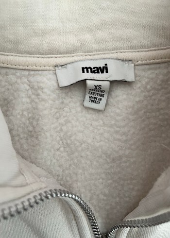 Mavi Yarım Fermuarlı Zebra Desenli Kadın Triko Sweatshirt